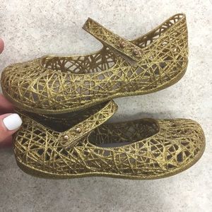Mini Melissa Gold Glitter Jelly Shoes